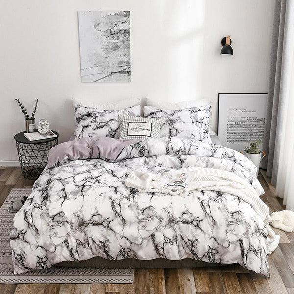 Jogo de Cama Marble Dreams - Edredom + Fronhas /  Deixe seu quarto parecer com um palácio com o jogo de cama Marble Dreams