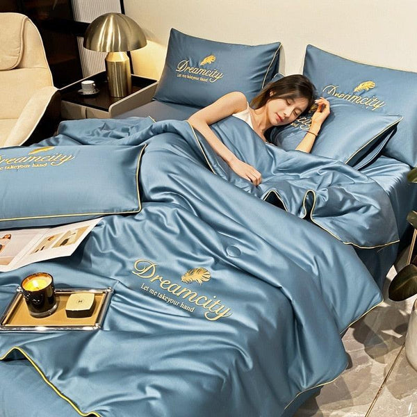 Conjunto Acetinado DreamCity™ de Cobertor + Fronhas / Deite-se com o máximo de maciez e conforto!