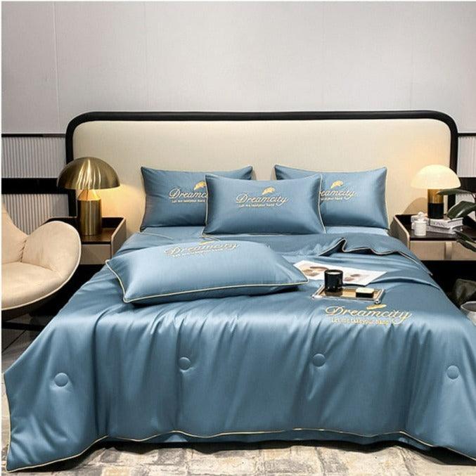 Conjunto Acetinado DreamCity™ de Cobertor + Fronhas / Deite-se com o máximo de maciez e conforto!