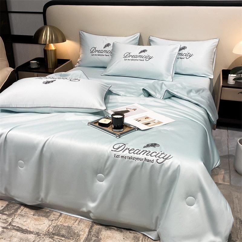 Conjunto Acetinado DreamCity™ de Cobertor + Fronhas / Deite-se com o máximo de maciez e conforto!