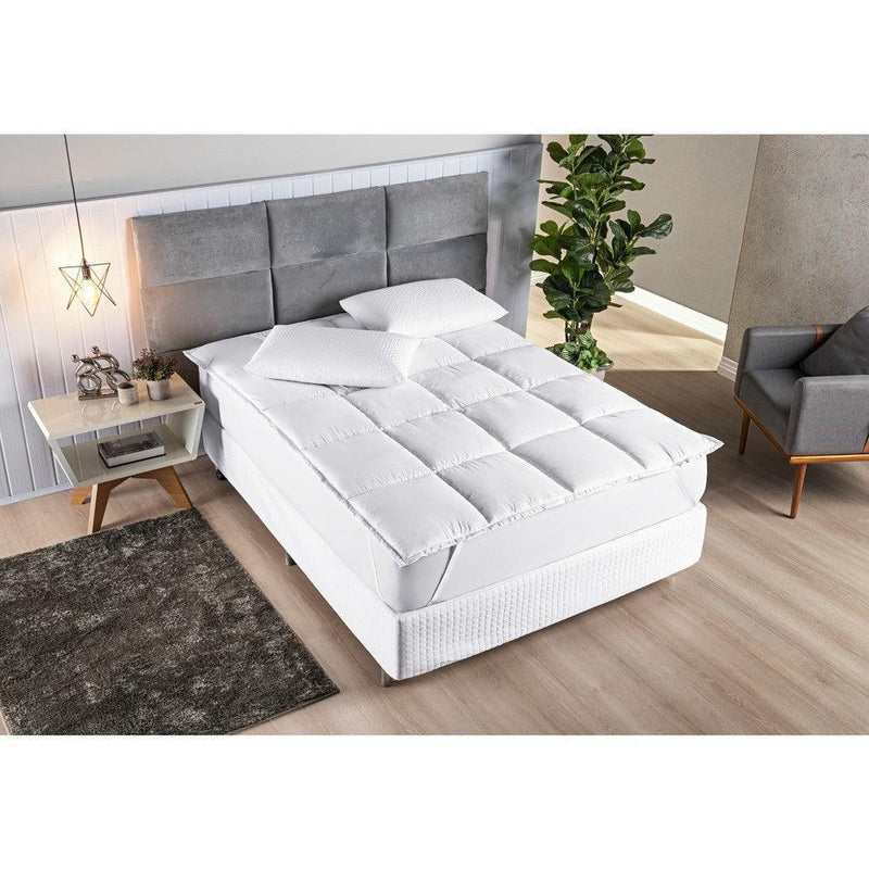 Pillow Top Ultra Confort™ - Micro Percal 400 Fios: Proteção Elegante e Toque Aveludado.