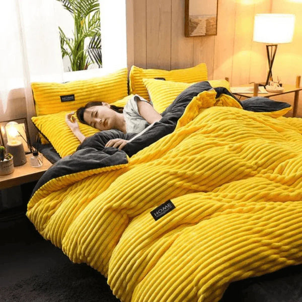 Jogo Completo de Roupas de Cama em Veludo Home™